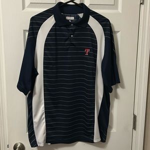 MLB Texas Rangers baseball Men’s navy white golf polo shirt Large